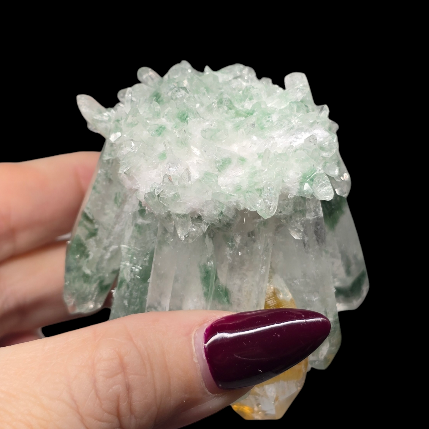 7.7oz Green Cactus Quartz Cluster Druzy | Natural Crystal & Stone Specimen | Unique Metaphysical Healing Witchy Gift