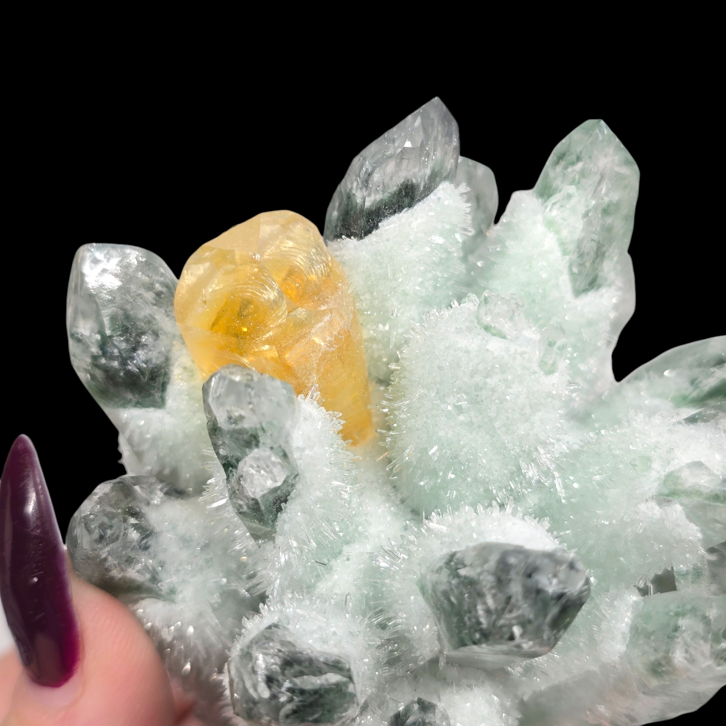 9oz Green Cactus Quartz Cluster Druzy | Natural Crystal & Stone Specimen | Unique Metaphysical Healing Witchy Gift