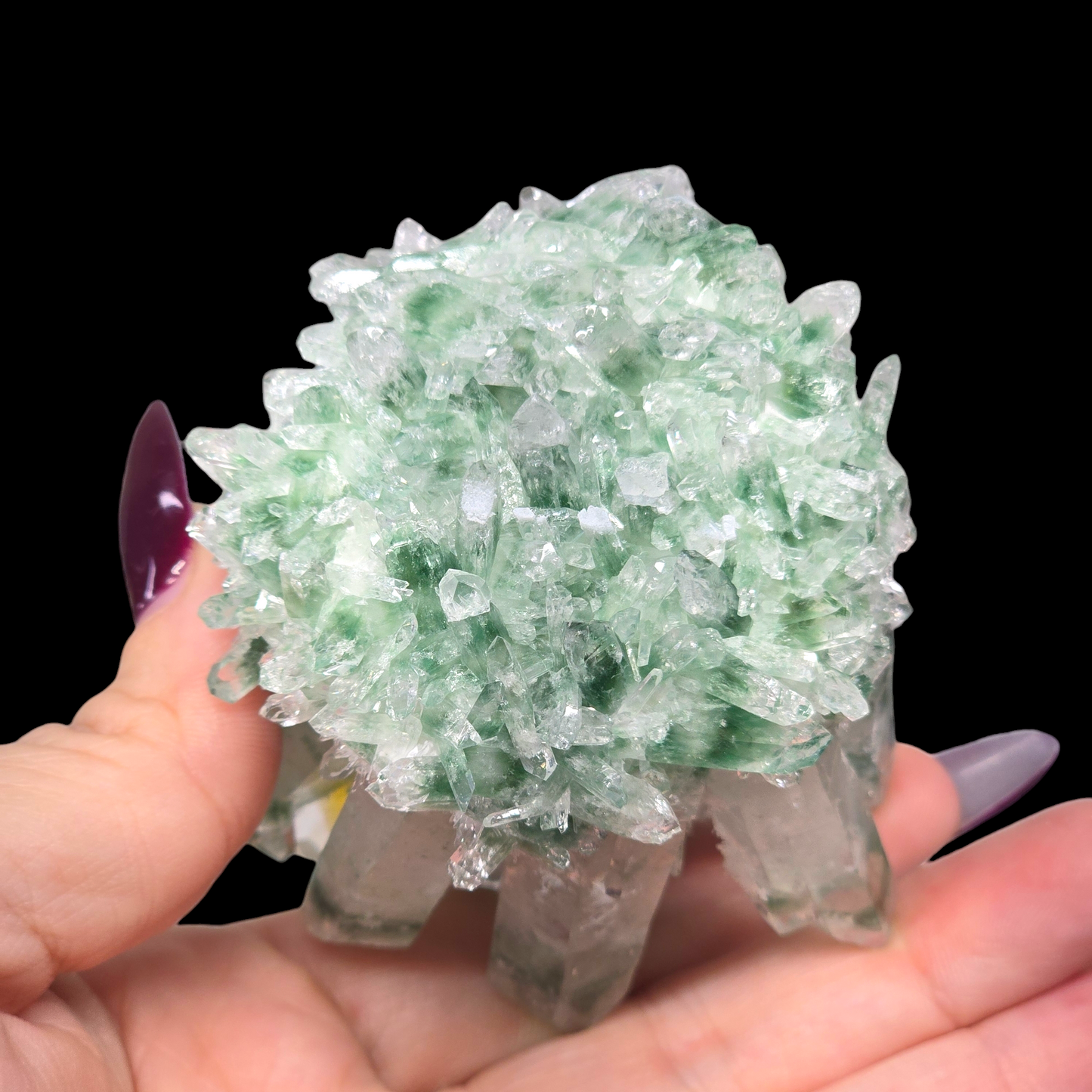 9.8oz Green Cactus Quartz Cluster Druzy | Natural Crystal & Stone Specimen | Unique Metaphysical Healing Witchy Gift