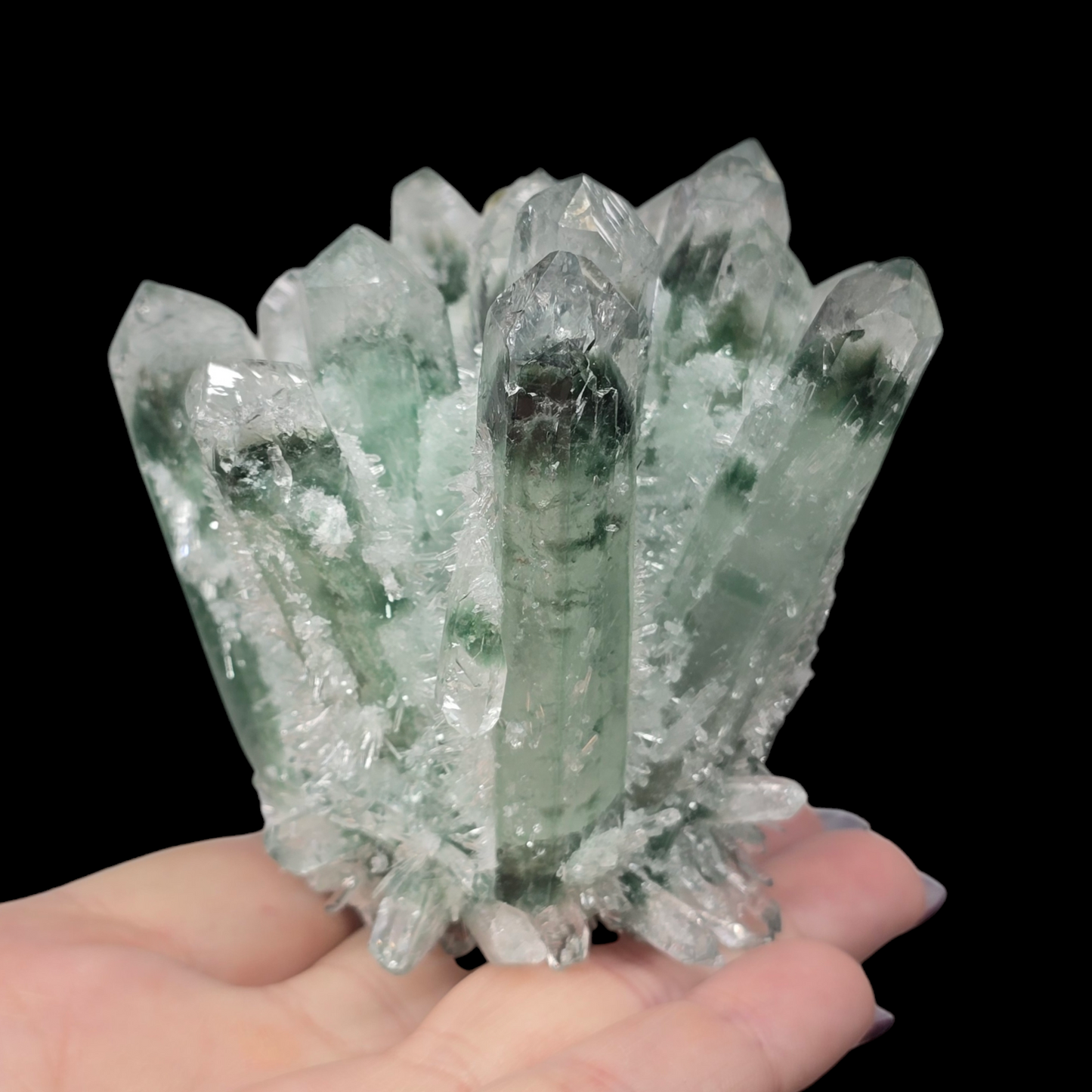 13.7oz Green Cactus Quartz Cluster Druzy | Natural Crystal & Stone Specimen | Unique Metaphysical Healing Witchy Gift