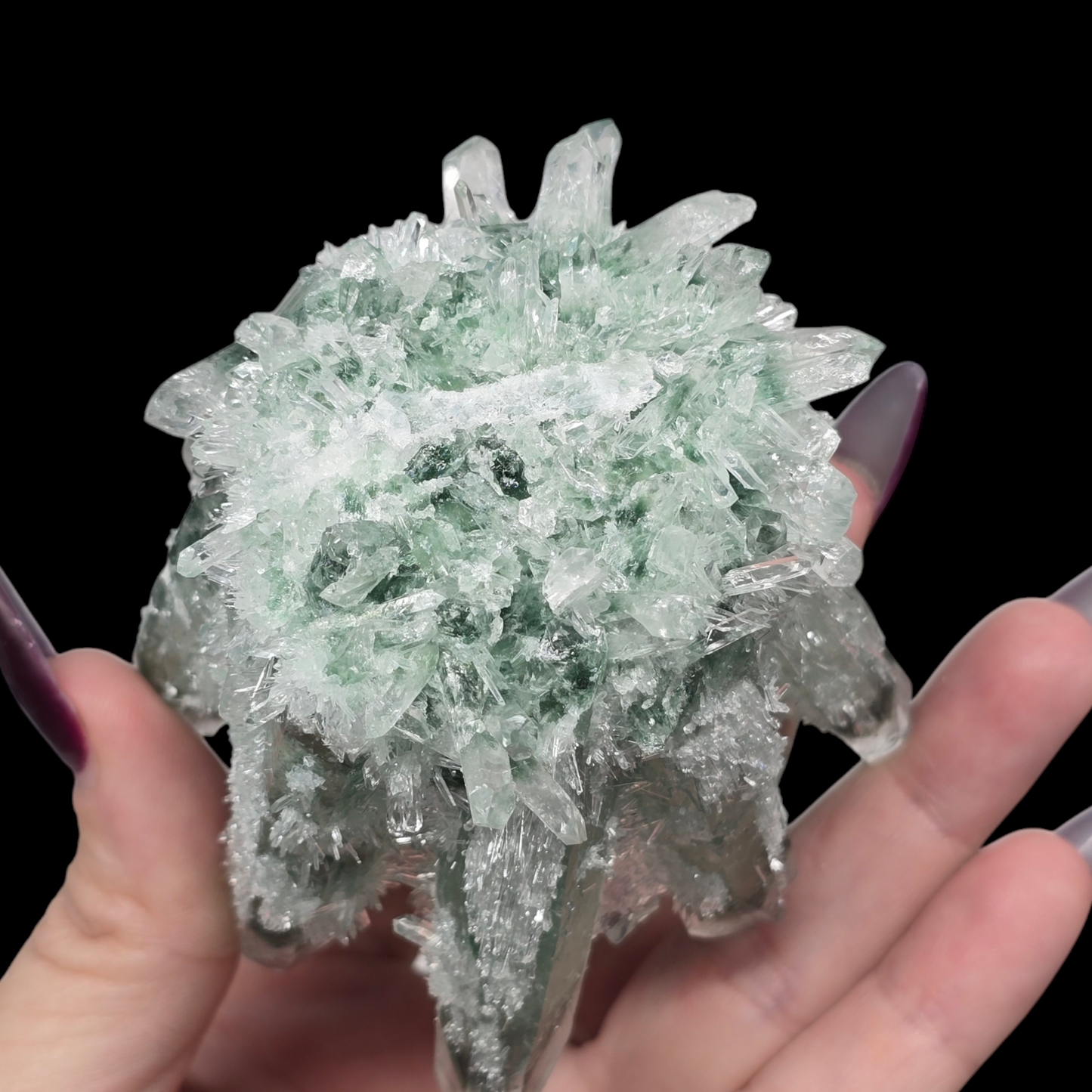 13.7oz Green Cactus Quartz Cluster Druzy | Natural Crystal & Stone Specimen | Unique Metaphysical Healing Witchy Gift