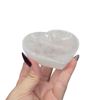 Selenite Heart Charging Offering Bowl | Various Sizes