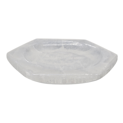 5" Selenite Hexagon Crystal Offering | Charging Dish | Trinket Bowl