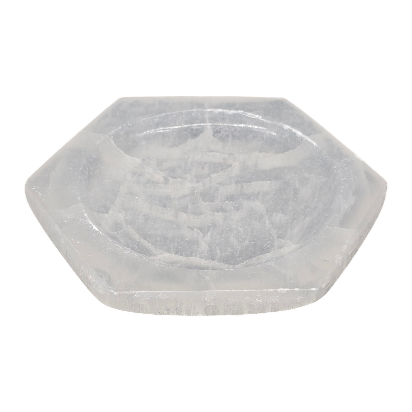 5" Selenite Hexagon Crystal Offering | Charging Dish | Trinket Bowl