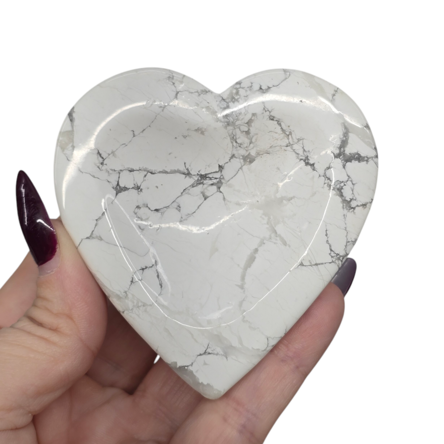 3" Howlite Heart Offering Bowl