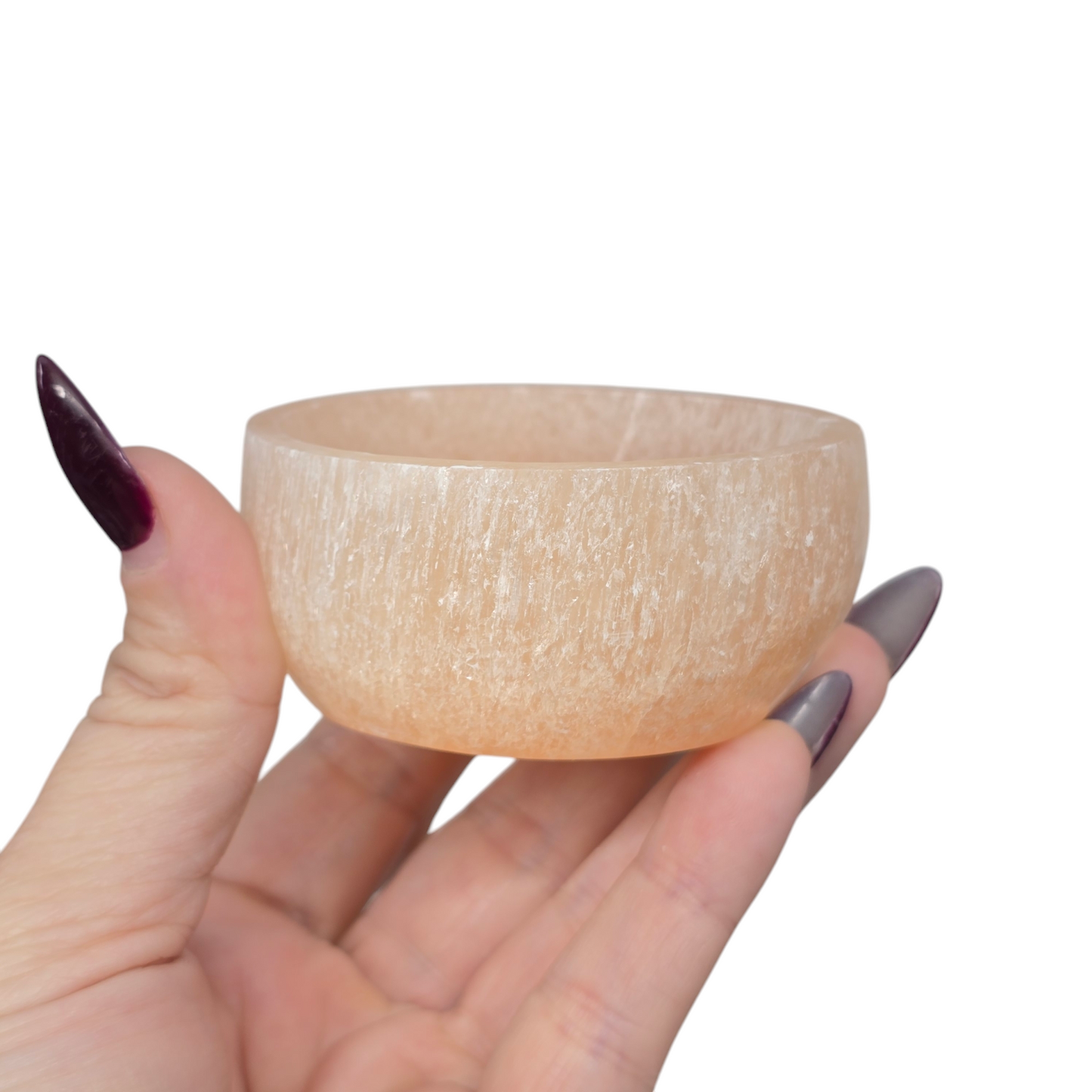 Peach Selenite Crystal Offering | Charging | Trinket Bowl | Various Sizes