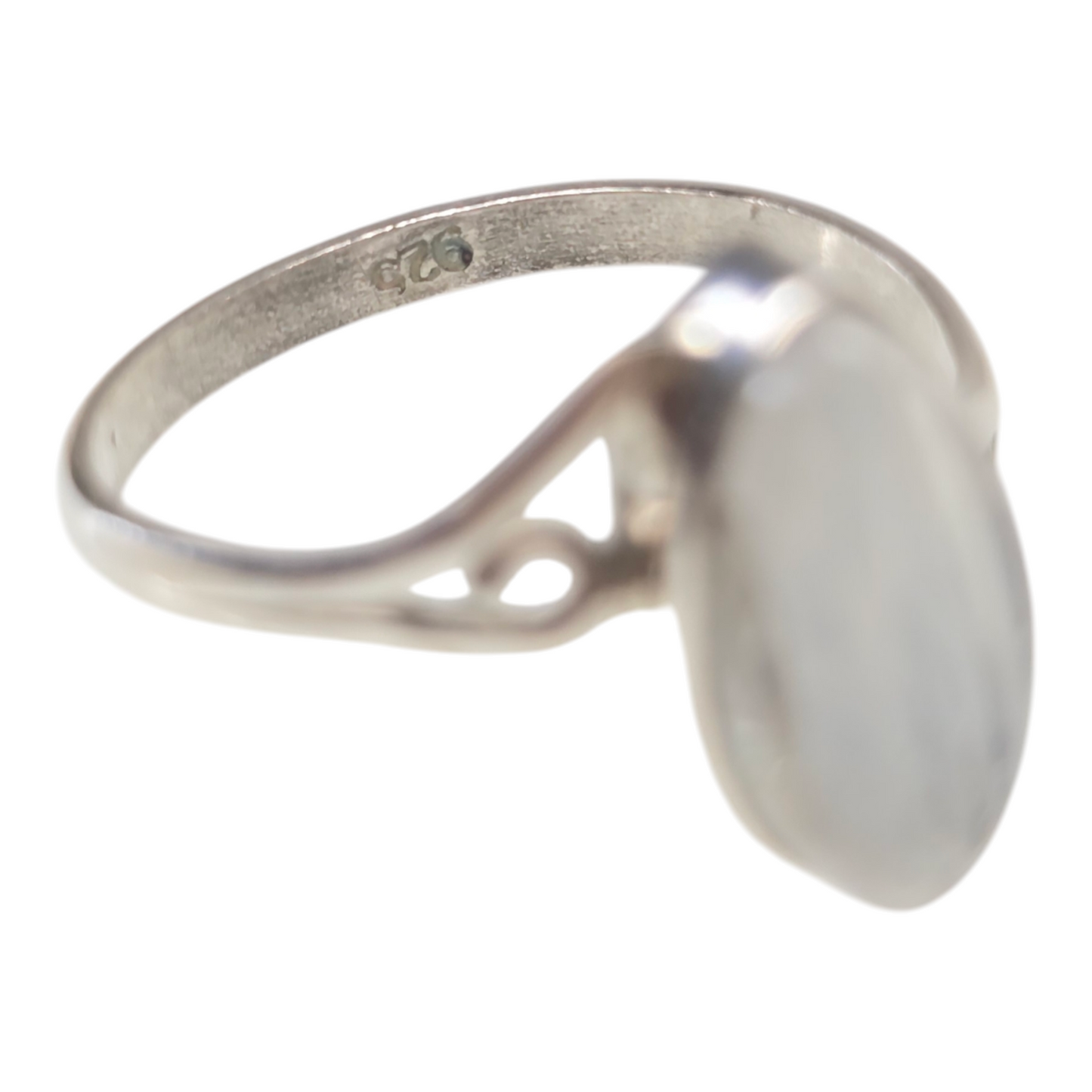 Moonstone Crystal Sterling Silver Ring sz6