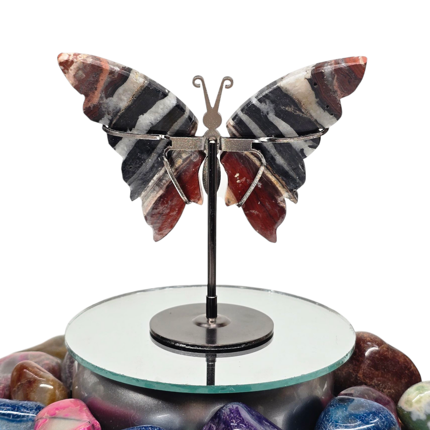 Enchanting Rare Banded Agate Butterfly Crystal Wings