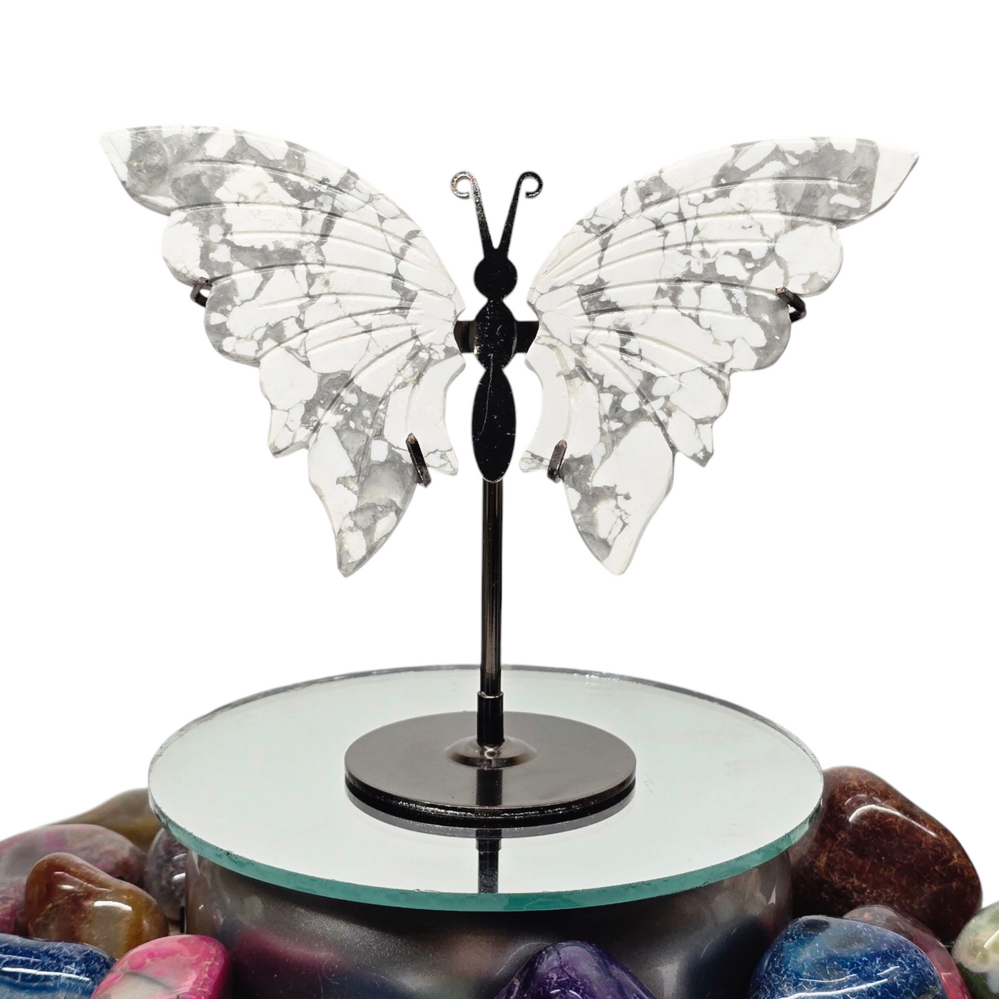 Enchanting Howlite Butterfly Crystal Wings