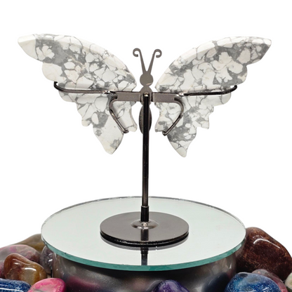 Enchanting Howlite Butterfly Crystal Wings