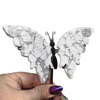 Enchanting Howlite Butterfly Crystal Wings