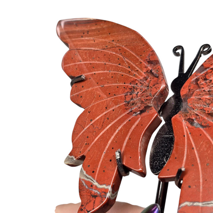 Enchanting Red Jasper Butterfly Crystal Wings