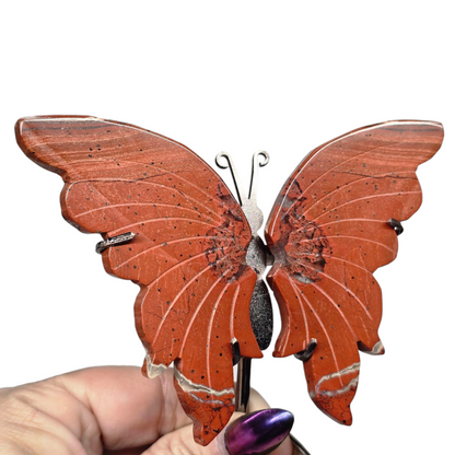 Enchanting Red Jasper Butterfly Crystal Wings