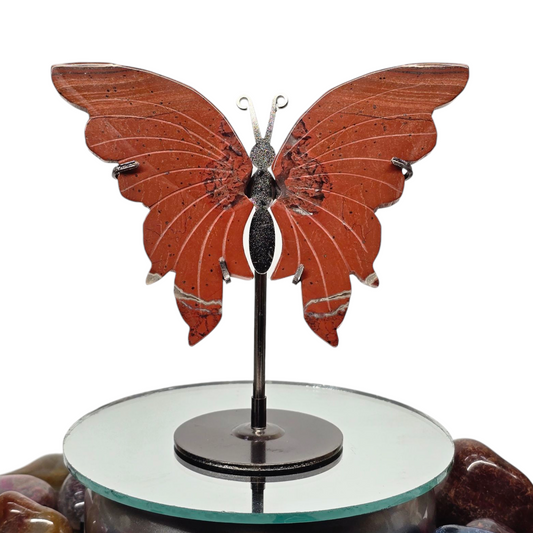 Enchanting Red Jasper Butterfly Crystal Wings