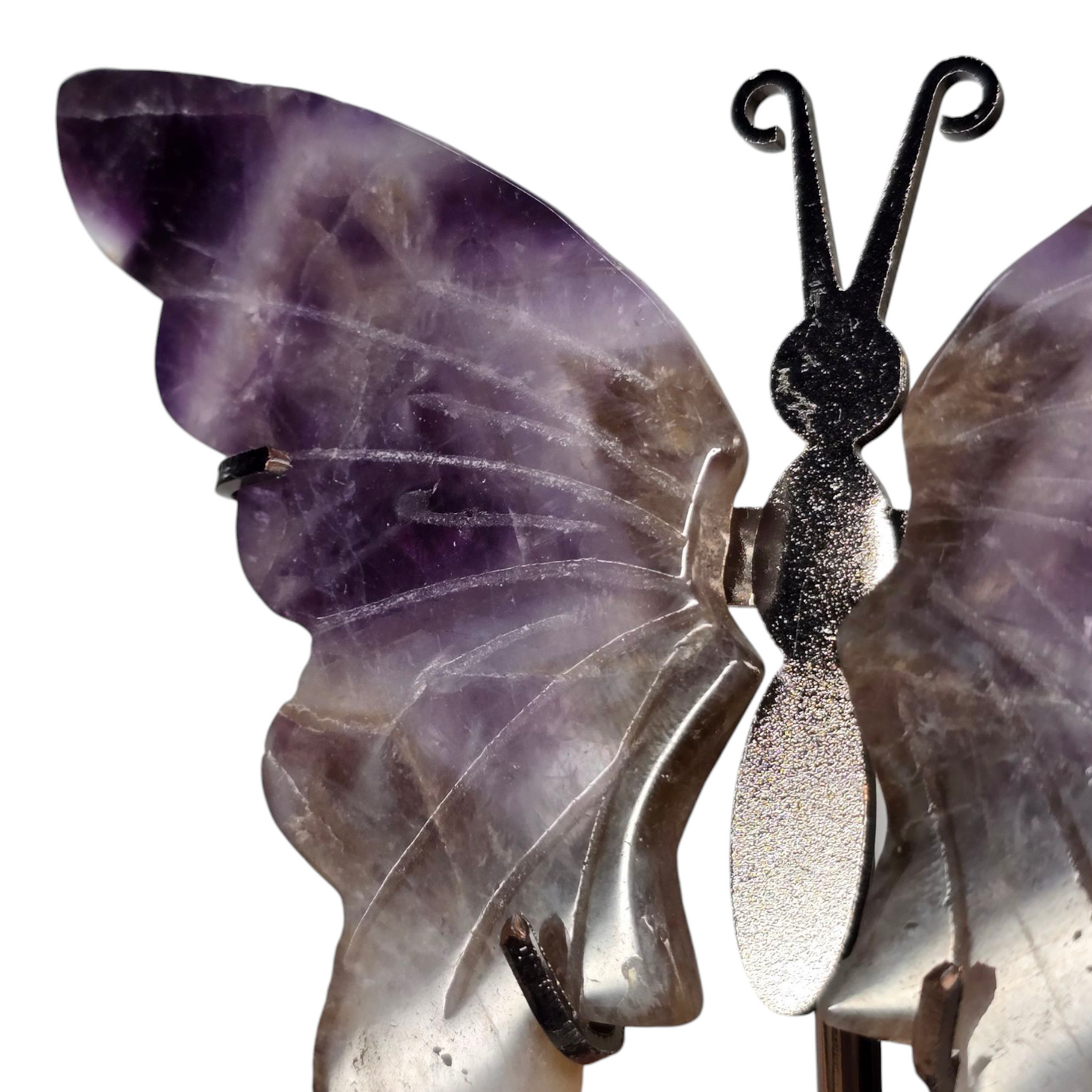 Enchanting Chevron Amethyst Butterfly Crystal Wings