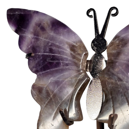 Enchanting Chevron Amethyst Butterfly Crystal Wings