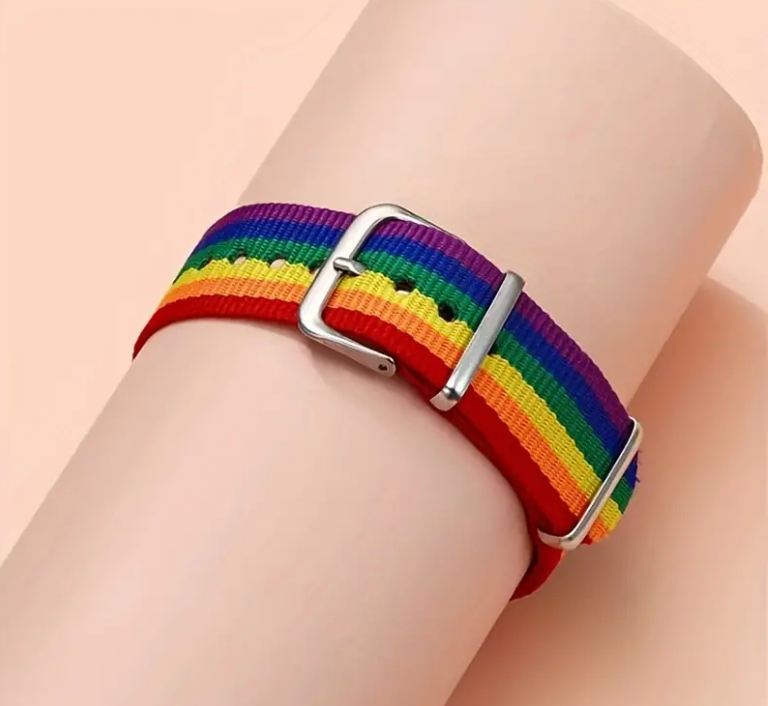 LGBT Rainbow Color Striped Buckle Bracelet