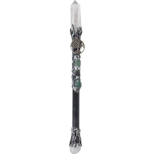 Magick Wand - Clear Quartz Point w/ Tree of Life