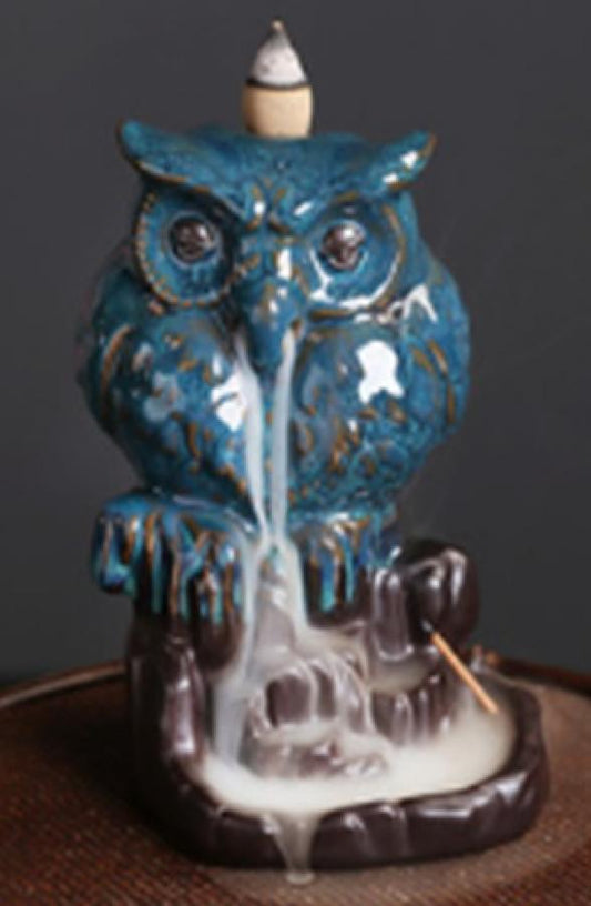 Owl Waterfall Ceramic Backflow Cone Burner
