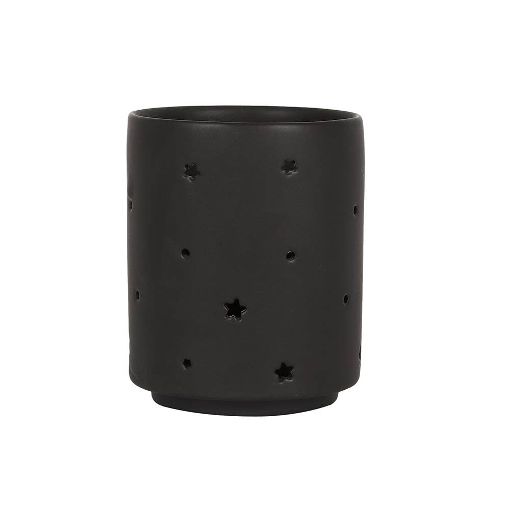 Small Black Triple Moon Cut Out Tealight Candle Holder