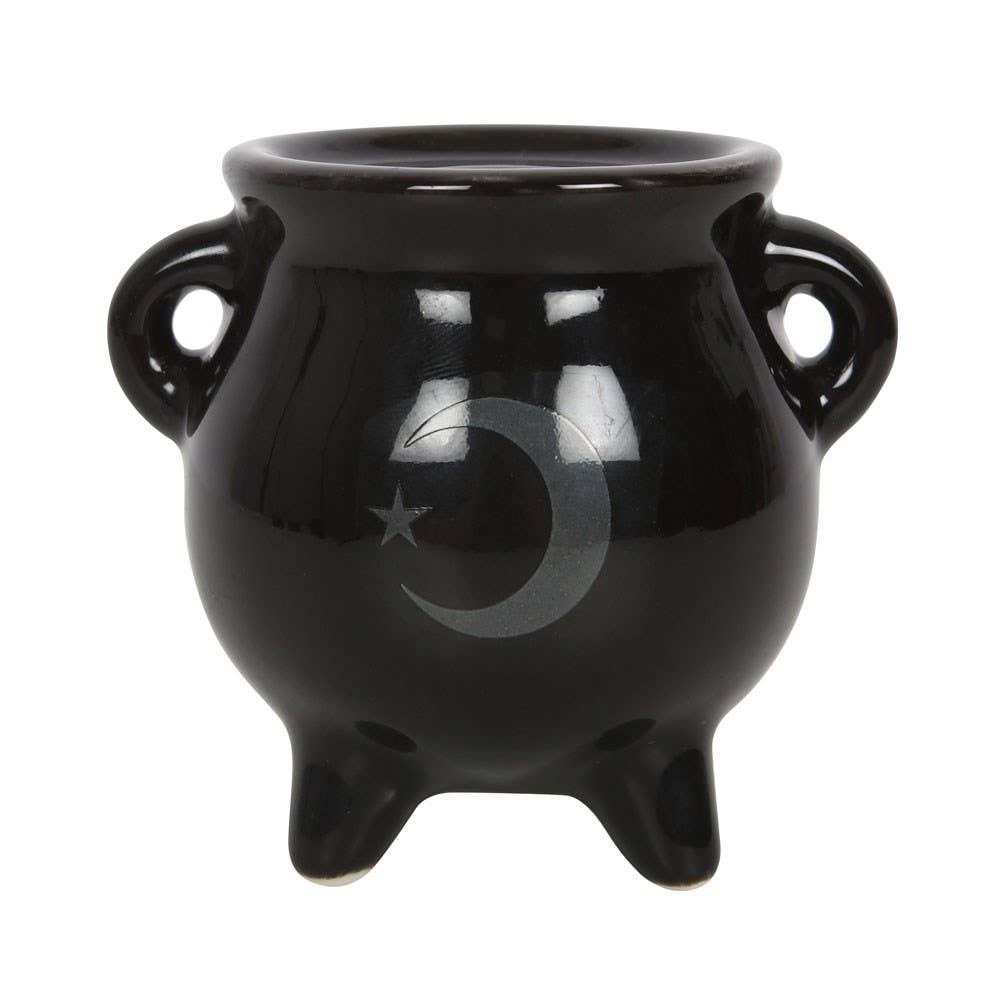 Gothic Mystical Moon Cauldron Ceramic Incense Holder