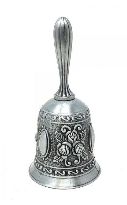 4.5"H Charcoal Grey Altar Bell - Floral