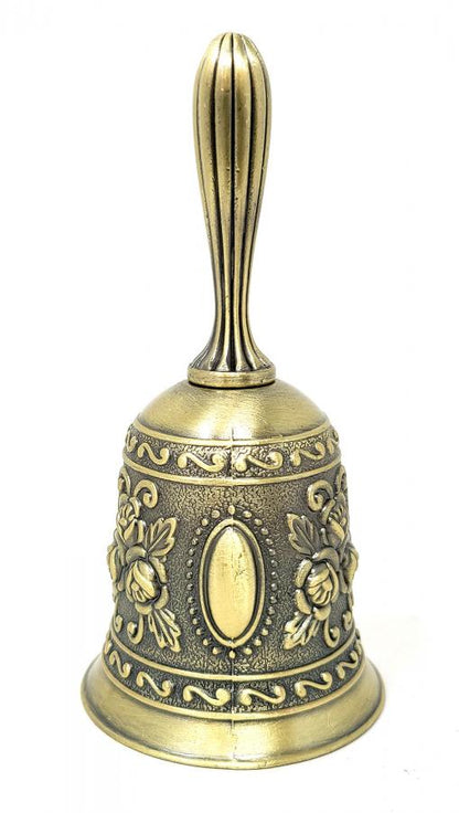 4.5"H Bronze Finish Altar Bell - Floral