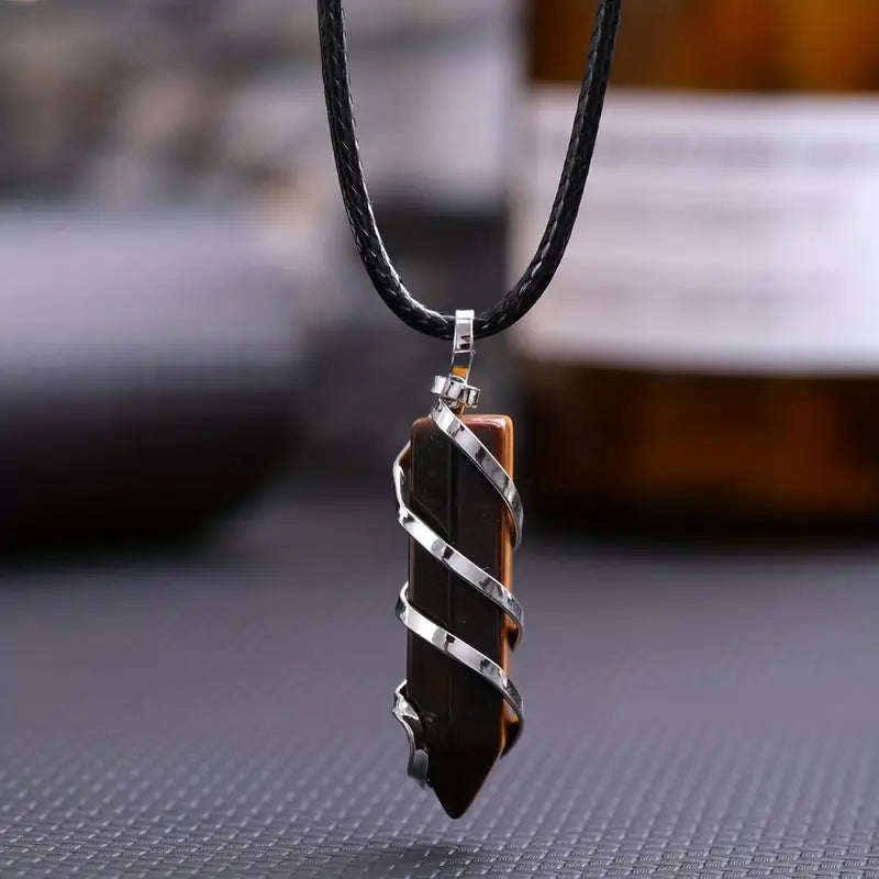 Silver Wrapped Point Necklaces