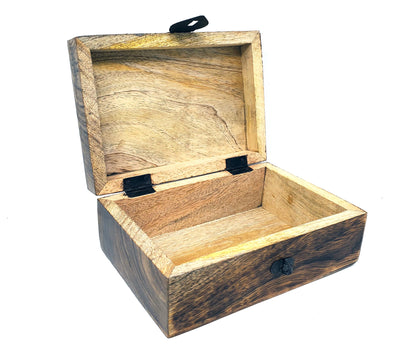 Crescent Moon Phase Carved Wood Box 5"x7"