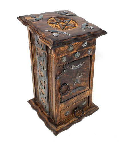 Pentagram Star Wooden Chest 9"