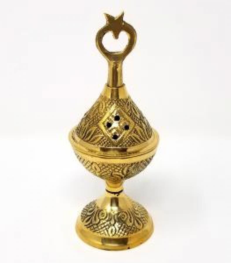 Brass Cone Burner with Hinged Lid