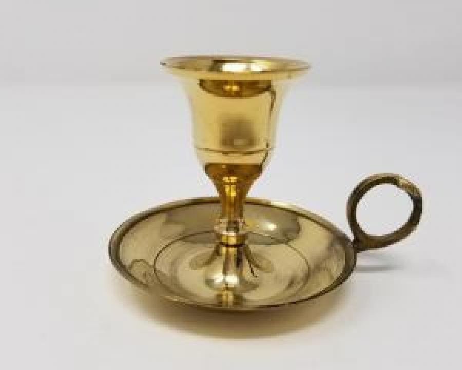 Brass Chamberstick Taper Candle Holder 2.25"H