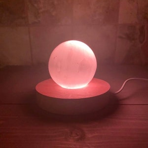 Selenite Sphere & One (1) LED Color Changing Light Base (Variant Sizes)