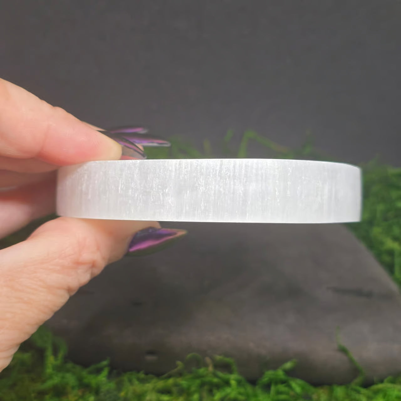 Selenite Metatron Satin Spar Decorative Plate (3.5")