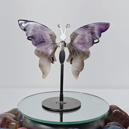 Enchanting Chevron Amethyst Butterfly Crystal Wings