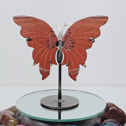 Enchanting Red Jasper Butterfly Crystal Wings