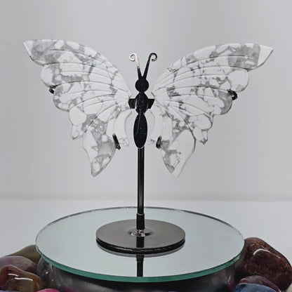 Enchanting Howlite Butterfly Crystal Wings