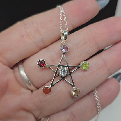 Pentacle Crystal s925 Necklace | 18" Sterling Silver