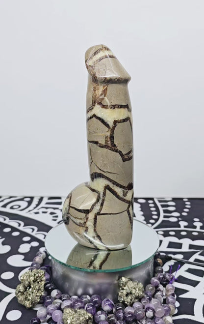 8" Septarian Jasper Penis | Natural Crystal Carved & Polished Wizard Staff | Dragon Stone | Metaphysical Witchy Home Decor Gift