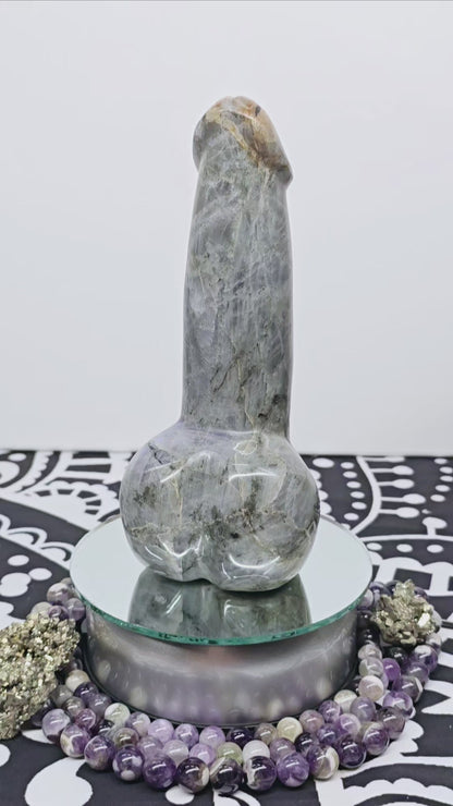 7.5" Labradorite Penis | Natural Crystal Carved & Polished Wizard Staff | Metaphysical Witchy Home Decor Gift