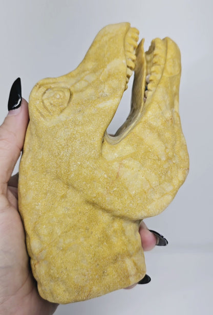 Yellow Jasper Dinosaur Head - 6"