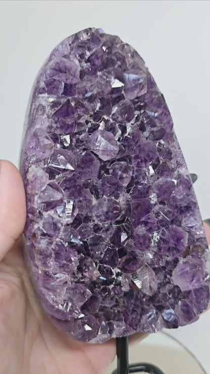 Amethyst Natural Druzy on Metal Rod Stand V