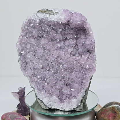 4.2lb Amethyst Druzy Cave Cluster I | Natural Crystal Raw Flat Bottom Stone