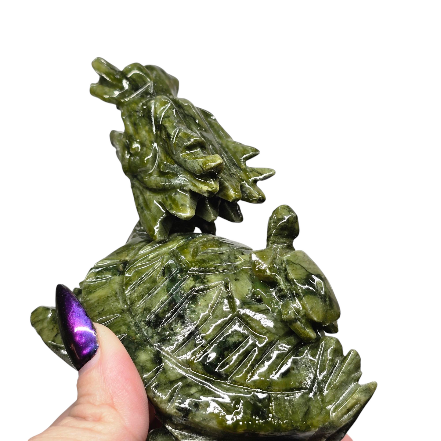 Nephrite Jade Dragon Turtle Chinese Feng Shui Stone I