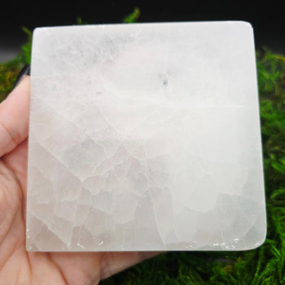 Selenite Yin Yang Decorative Plate (4")