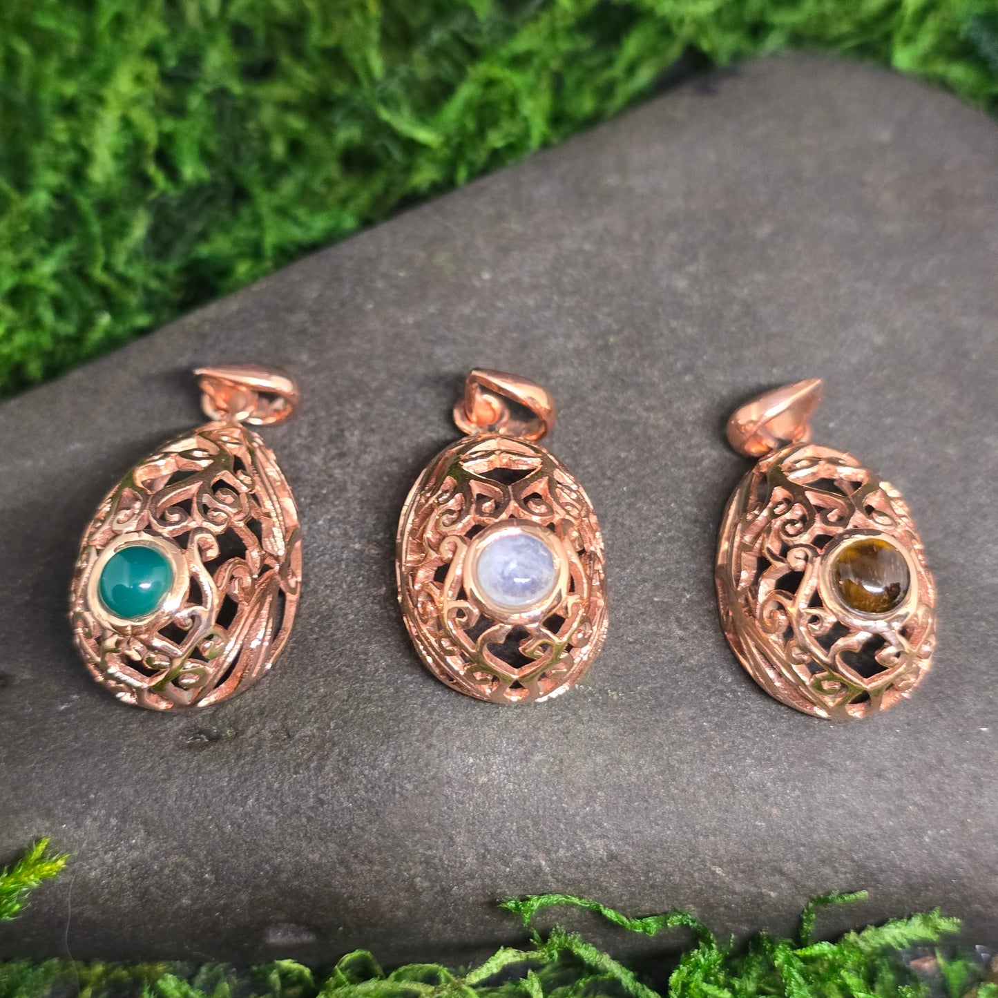Crystal Copper Woman Cup Shape Pendant Necklace
