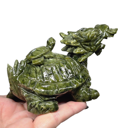 Nephrite Jade Dragon Turtle Chinese Feng Shui Stone I