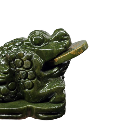 1.4lb Jade Money Toad Frog | Natural Crystal Carved & Polished Stone II