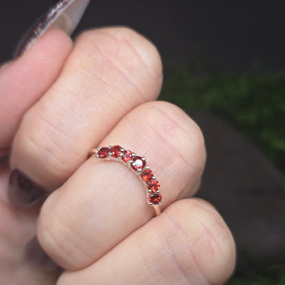 Garnet 7cut Band s925 Ring sz5
