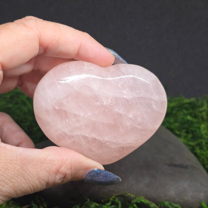 Rose Quartz Plump 3D Hearts | Natural Crystal & Stone Carving